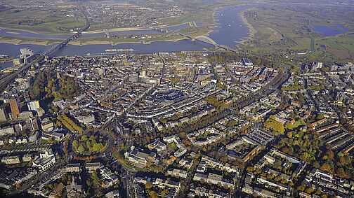 Luchtfoto binnenstad Nijmegen