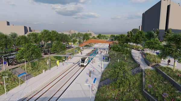 Impressie ontwerp herinrichting station Nijmegen Heyendaal
